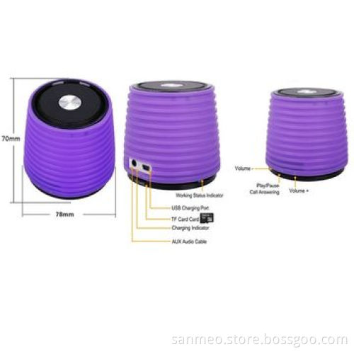 Portable Mini Wireless Bluetooth Speaker for iPhone and iPod, Air Bass, TF Card, 360° Sound